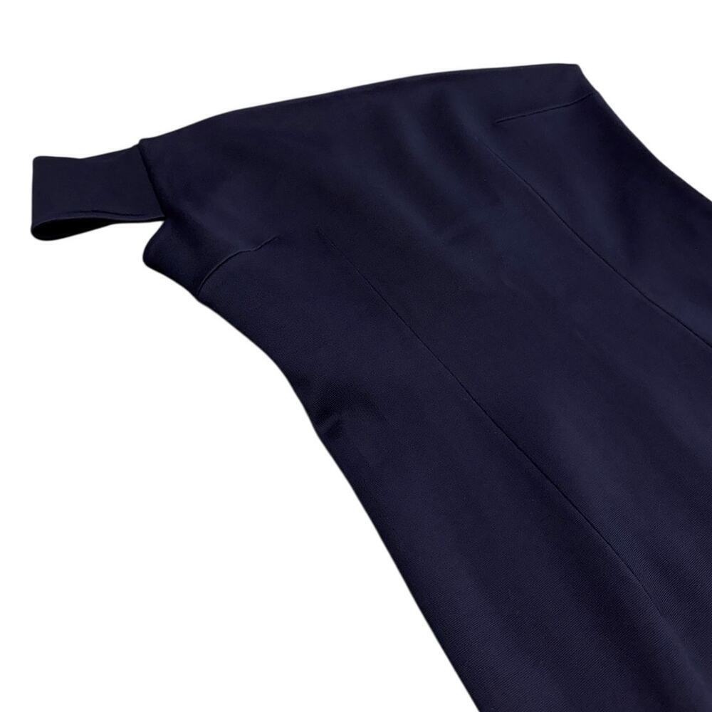 Safiyaa Deep Navy One Shoulder Asymmetric Hem Cocktail Dress Size FR 40 US 8 - Picture 4 of 7